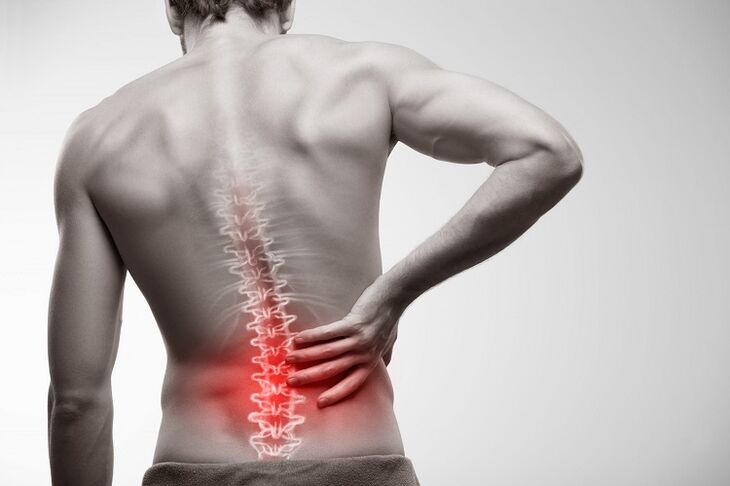 Back pain in the lumbar region