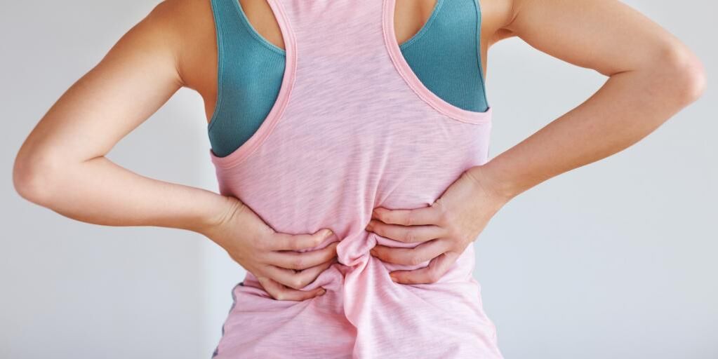 Pain in the lower back and shoulder blades